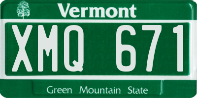VT license plate XMQ671