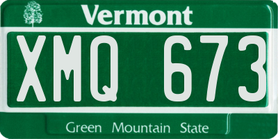 VT license plate XMQ673