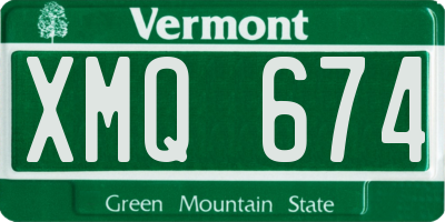 VT license plate XMQ674