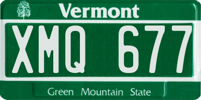 VT license plate XMQ677