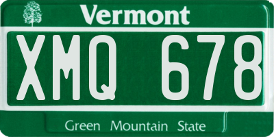 VT license plate XMQ678