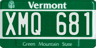 VT license plate XMQ681