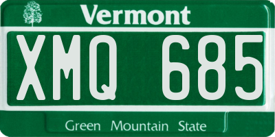 VT license plate XMQ685