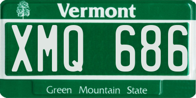 VT license plate XMQ686