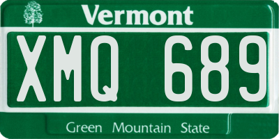 VT license plate XMQ689