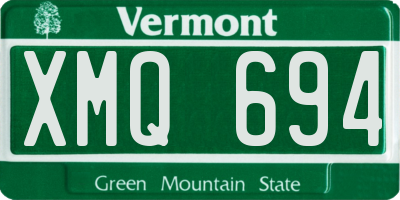 VT license plate XMQ694