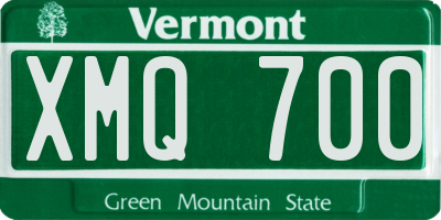VT license plate XMQ700