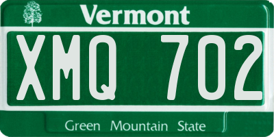 VT license plate XMQ702