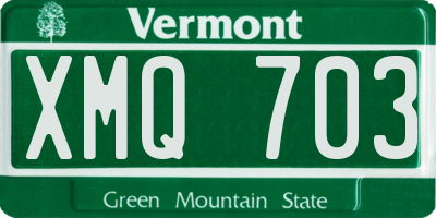 VT license plate XMQ703