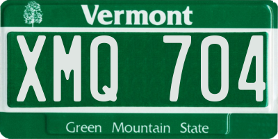 VT license plate XMQ704
