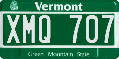 VT license plate XMQ707