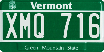 VT license plate XMQ716