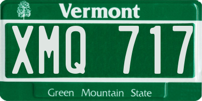 VT license plate XMQ717