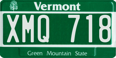 VT license plate XMQ718