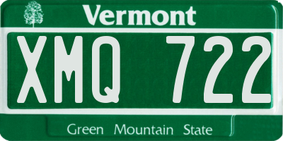 VT license plate XMQ722