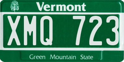 VT license plate XMQ723