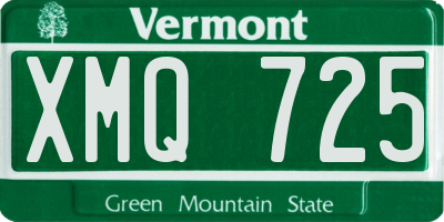 VT license plate XMQ725