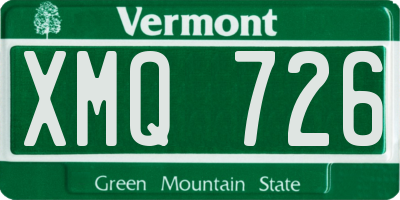 VT license plate XMQ726