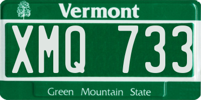 VT license plate XMQ733