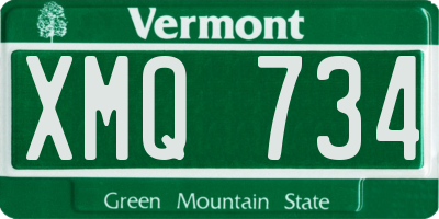 VT license plate XMQ734