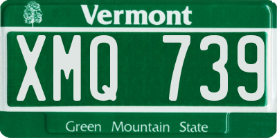VT license plate XMQ739