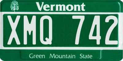 VT license plate XMQ742