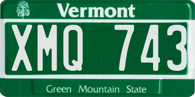 VT license plate XMQ743