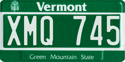 VT license plate XMQ745