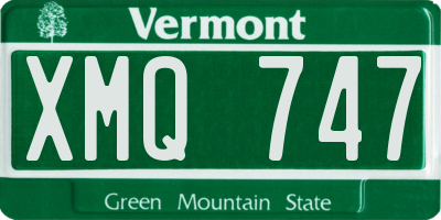 VT license plate XMQ747