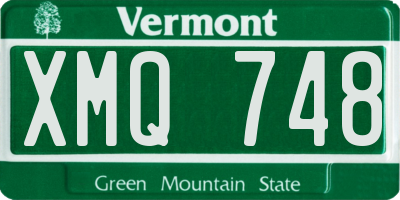 VT license plate XMQ748