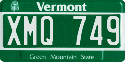 VT license plate XMQ749