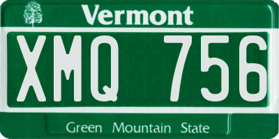 VT license plate XMQ756