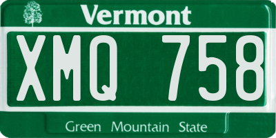 VT license plate XMQ758