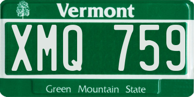 VT license plate XMQ759