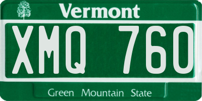 VT license plate XMQ760