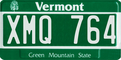 VT license plate XMQ764