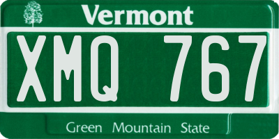 VT license plate XMQ767