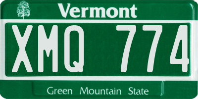 VT license plate XMQ774