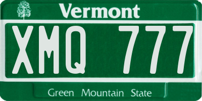 VT license plate XMQ777