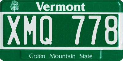 VT license plate XMQ778