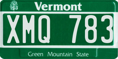 VT license plate XMQ783