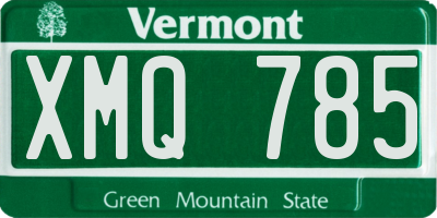 VT license plate XMQ785
