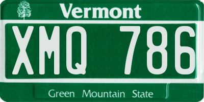 VT license plate XMQ786