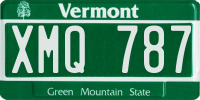 VT license plate XMQ787
