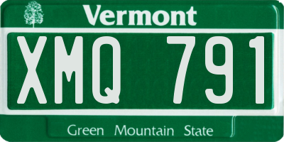 VT license plate XMQ791