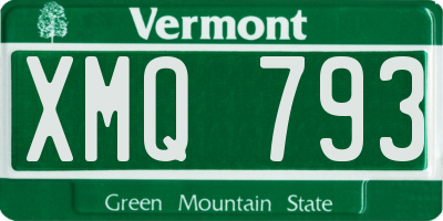 VT license plate XMQ793