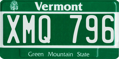 VT license plate XMQ796