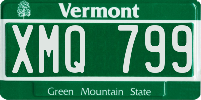 VT license plate XMQ799