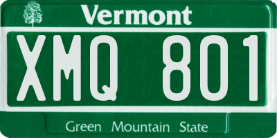 VT license plate XMQ801