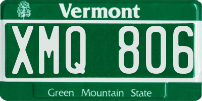 VT license plate XMQ806